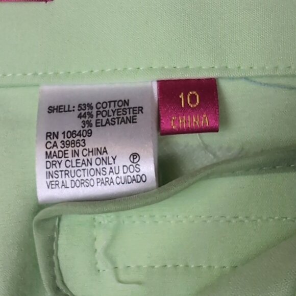 Catherine Malandrino Cropped Trousers Mint Green Slim Leg Stretch Pants - Picture 8 of 10